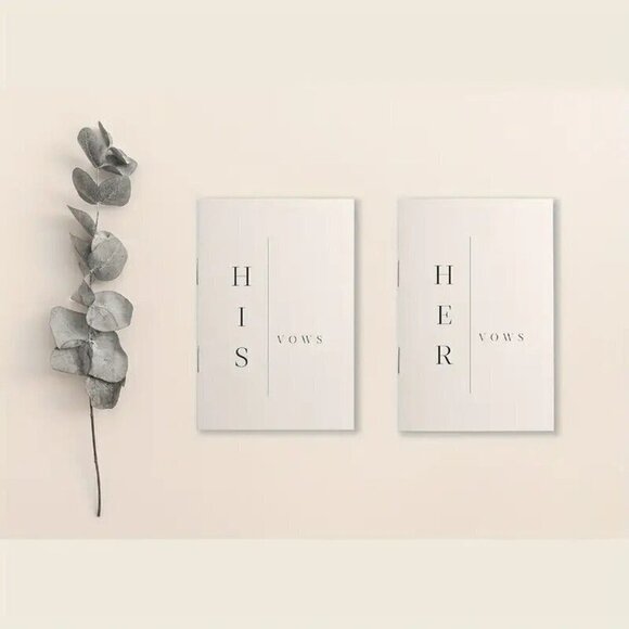 Wedding Vow Books His & Hers Bride & Wedding Notebook Gift 2pcs 5,5" X 3.9" - Picture 1 of 5